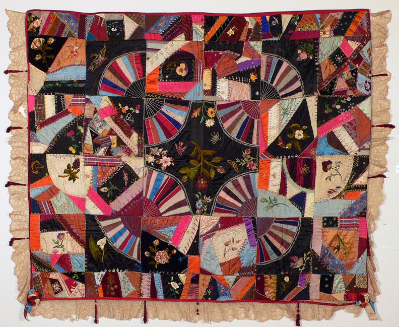 Crazy quilt from 1880s to 1890s (Source: Nebraska State Historical Society)