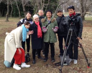 Cherry blossom show filming in Potomac Park, Japanese "Mystery Hunter" TV crew